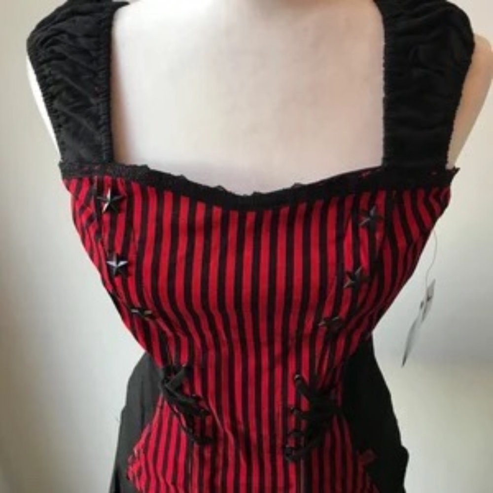 Vintage Tripp nyc Red & Black Stars & Stripes Corset